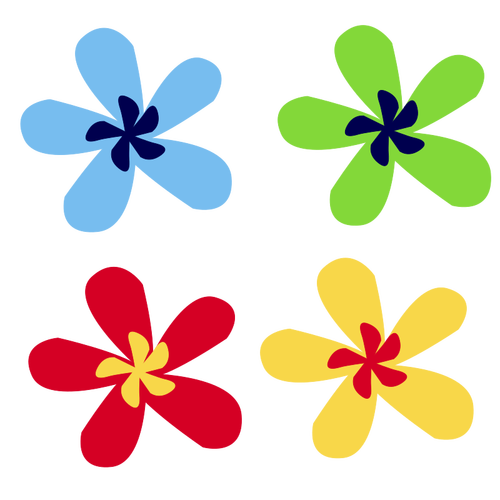 色の花