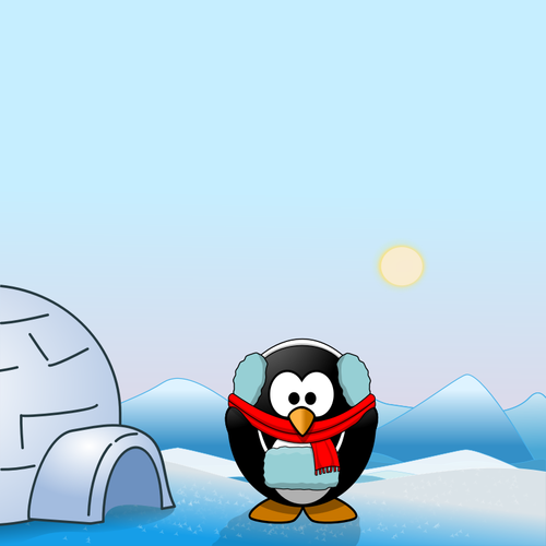 Эскимосский Пингвин зимой одежду векторные картинки