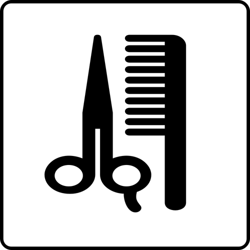 Vector drawing of hairdressing salon hotel symbols