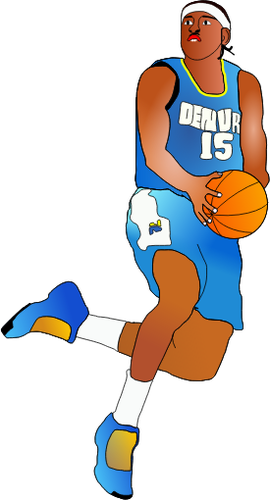 Afro-Amerikaanse basketbalspeler ongeveer te scoren vector afbeelding