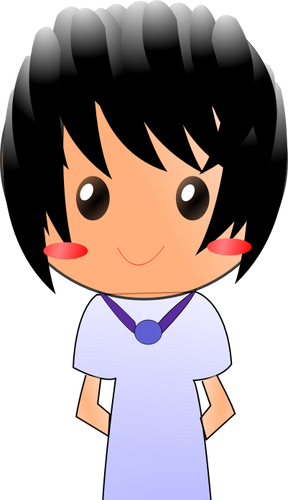 Cartoon guy with black hair vector image