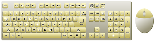 Immagine vettoriale di topview tastiera e il mouse d