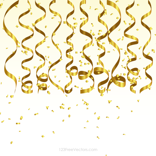 Gouden Streamer en Confetti