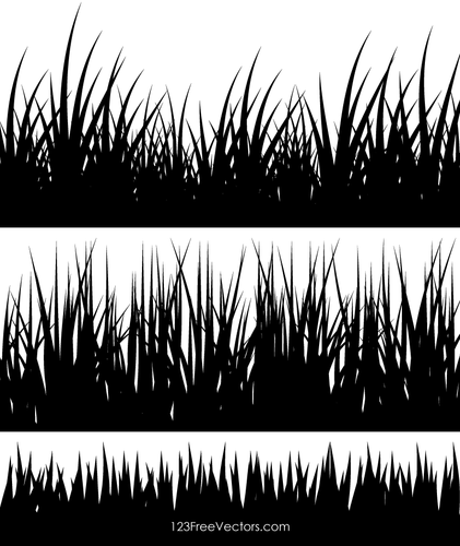 Siyah çim siluet