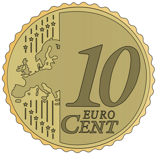 Vector de la imagen de 10 céntimos de Euro