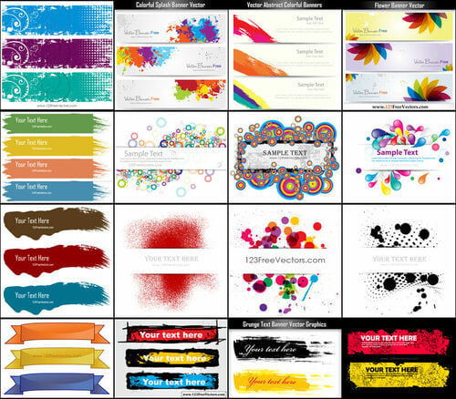 Colección de banners en formato vectorial