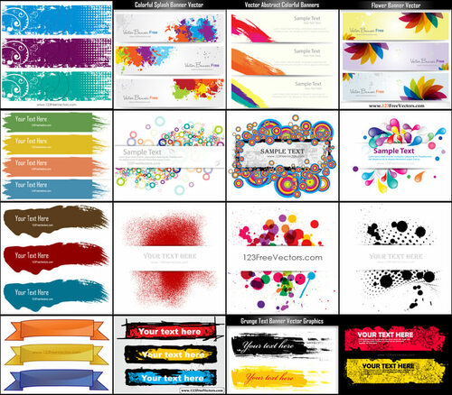 Colección de banners en formato vectorial