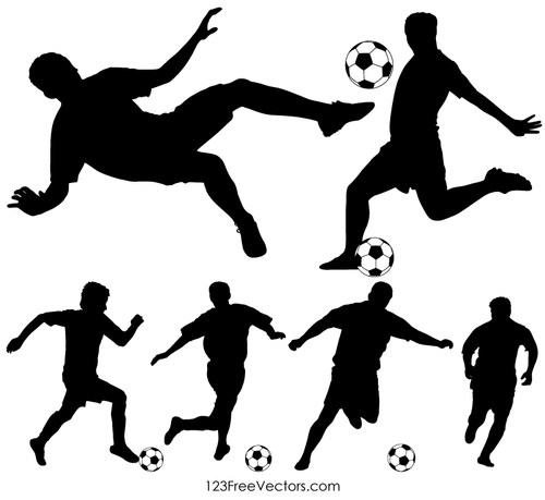 Fußball Spieler Silhouetten