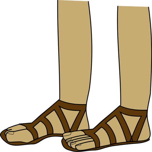 Füße in Sandalen-Vektor-Bild