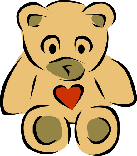 Teddy bear hati vektor gambar