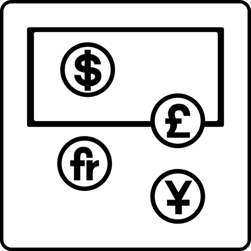 Iconos de vector de silueta de dinero