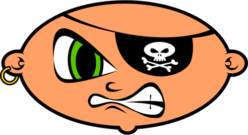 Gambar vektor ikon kartun bajak laut