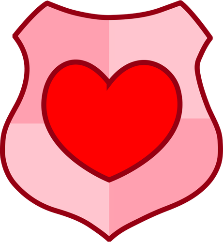 Vector tekening van liefde shield