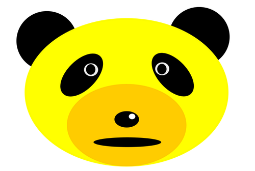 黄色のパンダの頭