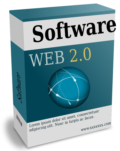 Web 2.0 programvara box vektorbild