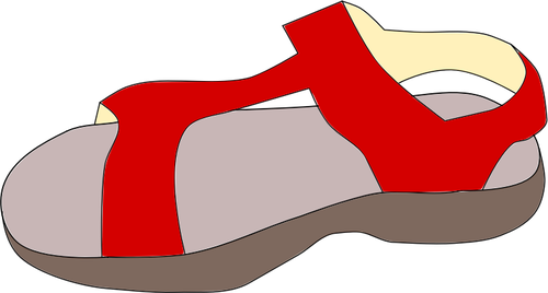 Rode sandaal vector illustraties