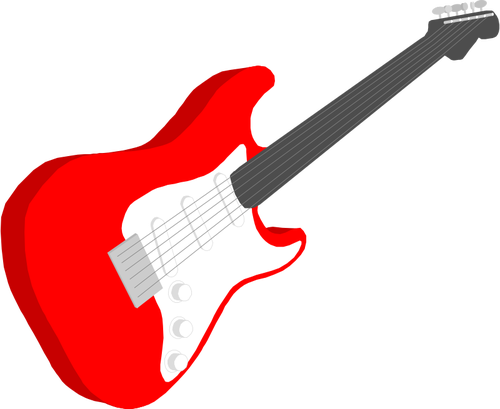 Grafis vektor merah gitar listrik