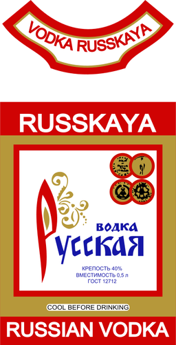 Vektor-Label der russischen Wodka