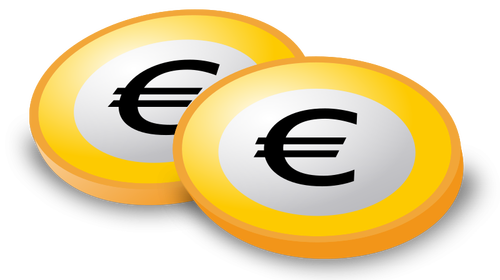 Grafika wektorowa monet z Euro logo