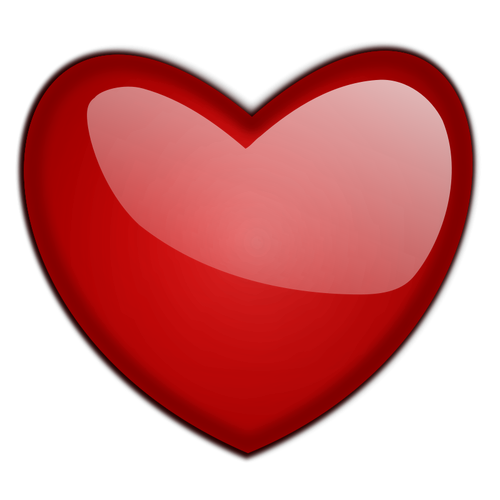 Красный глянцевый сердце векторное изображение