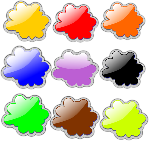 Nubes coloridas conjunto ilustración vectorial