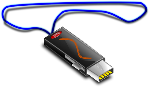 Stick-ul USB pe cablul de alimentare grafică vectorială