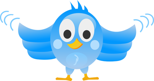 Tweeting vogels met vleugels gespreid wijd tekening