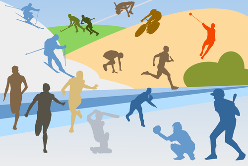 Sport Disziplinen Silhouetten Collage Vektor-ClipArt