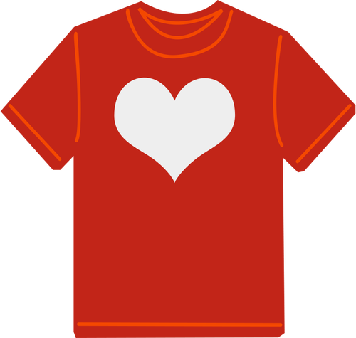 Red t-skjorte med hjertet vektor image