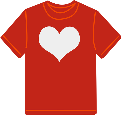 Camiseta roja con la imagen de vector de corazón