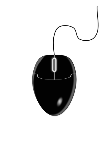 Ilustraţie vectorială negru computer mouse 2