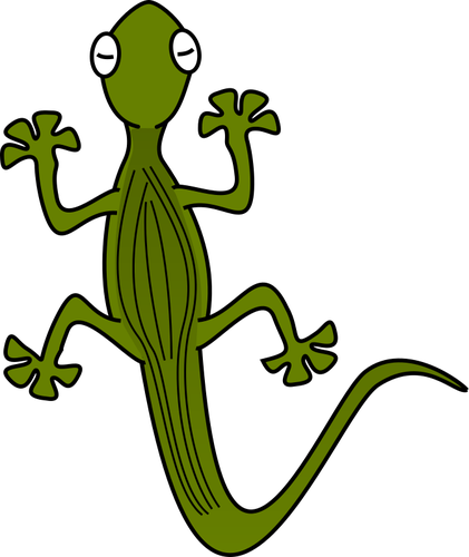 Green gecko sedd från översta vektor illustration