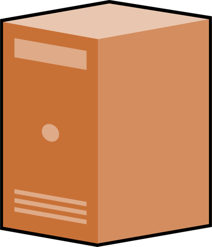 Brown computer box vector clip art