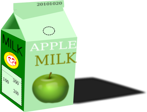 Vector clip art of apple milk carton