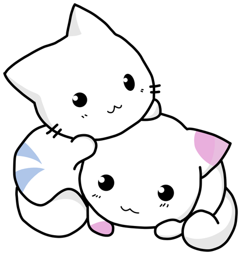 Dessin vectoriel de chatons mignons