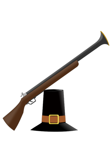 Chapeau de chasseurs et de pistolet vector image