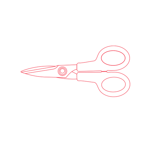 Gambar teknis gaya menggambar gunting