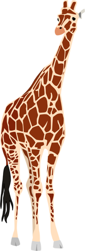Desenho de girafa com cauda preta vetorial