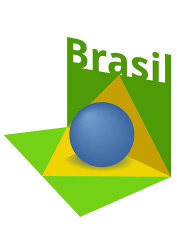 Brazil flag art 3D vector image