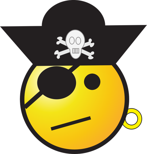Wektor clipart pirat buźkę z kapelusza