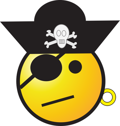 Imágenes Prediseñadas Vector del smiley pirata con un sombrero