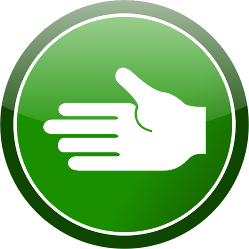 Green hand icon vector clip art