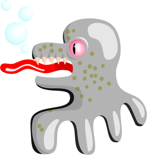 Vektor gambar gurita dengan lidah