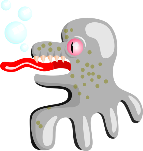 Vector de dibujo de pulpo con lengua