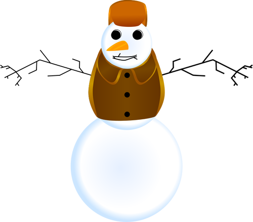 Snowman with clothes vector