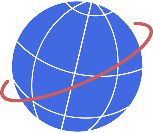Ilustrasi vektor dunia dengan jalur penerbangan