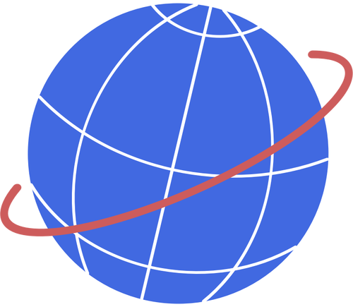 Illustration vectorielle du globe avec la trajectoire de vol