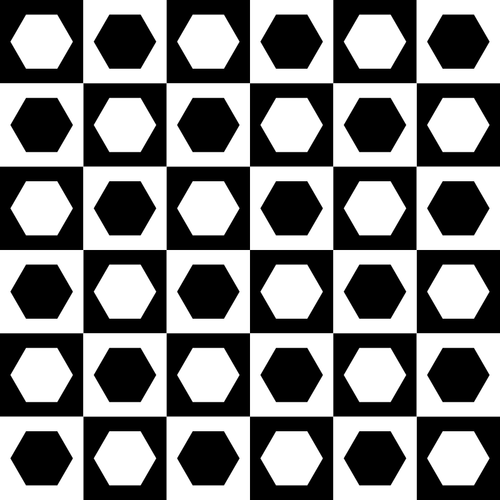 Hexagones en échiquier