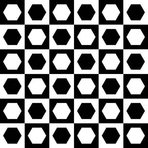 Hexagons in chessboard