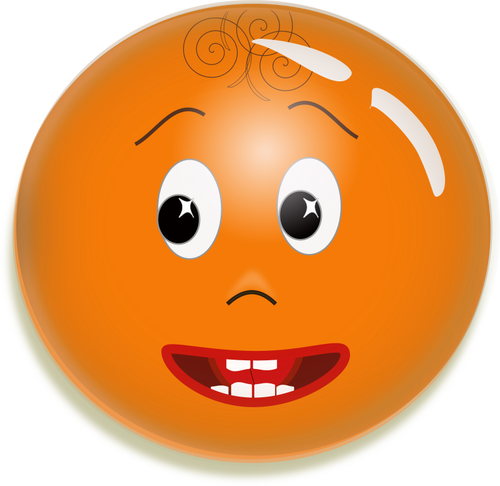 Visage souriant orange feu